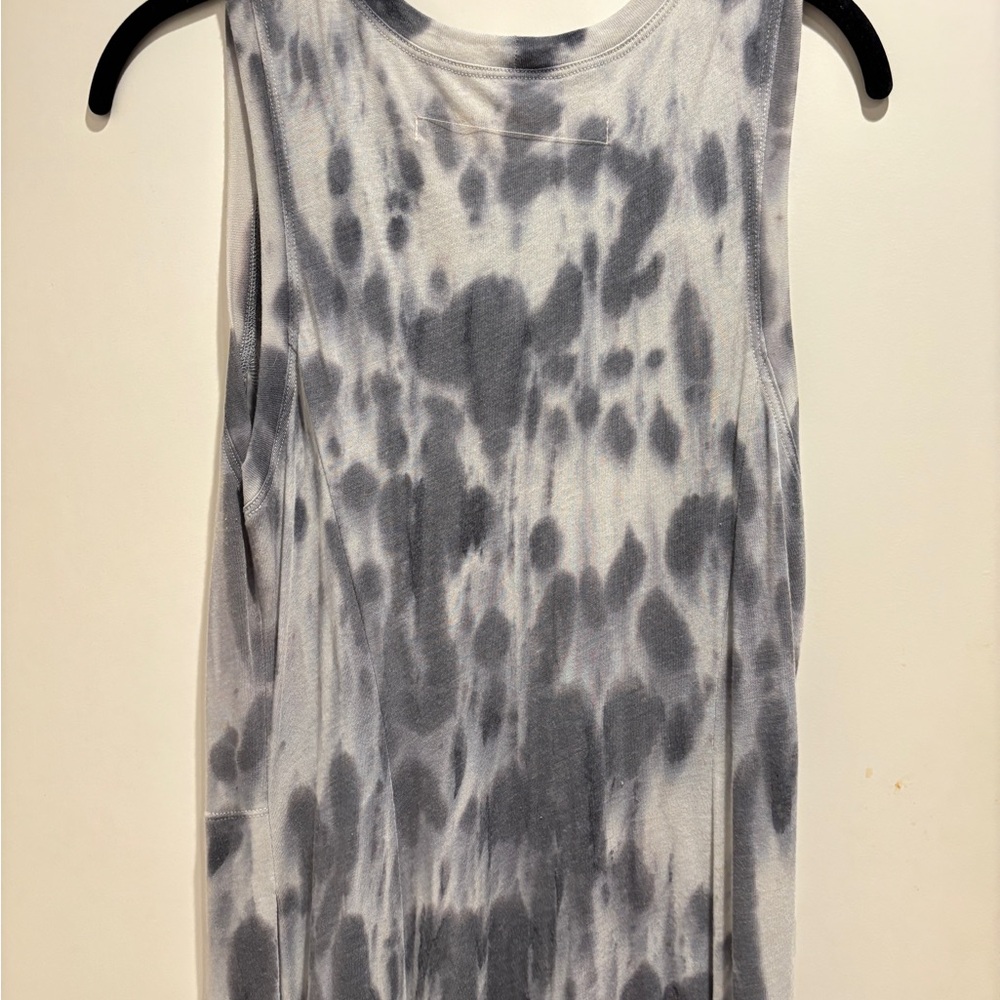 Raquel Allegra Boho Gray and White Tie-Dye Sleeveless Maxi Dress Size M